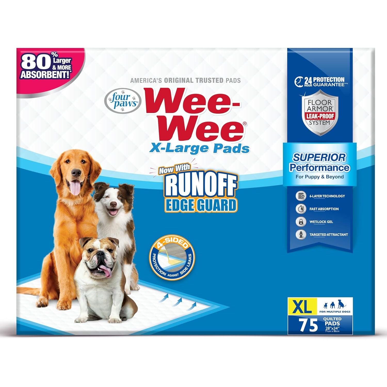 100524768 75-Count Wee-Wee Dog Training Pads, X-Large