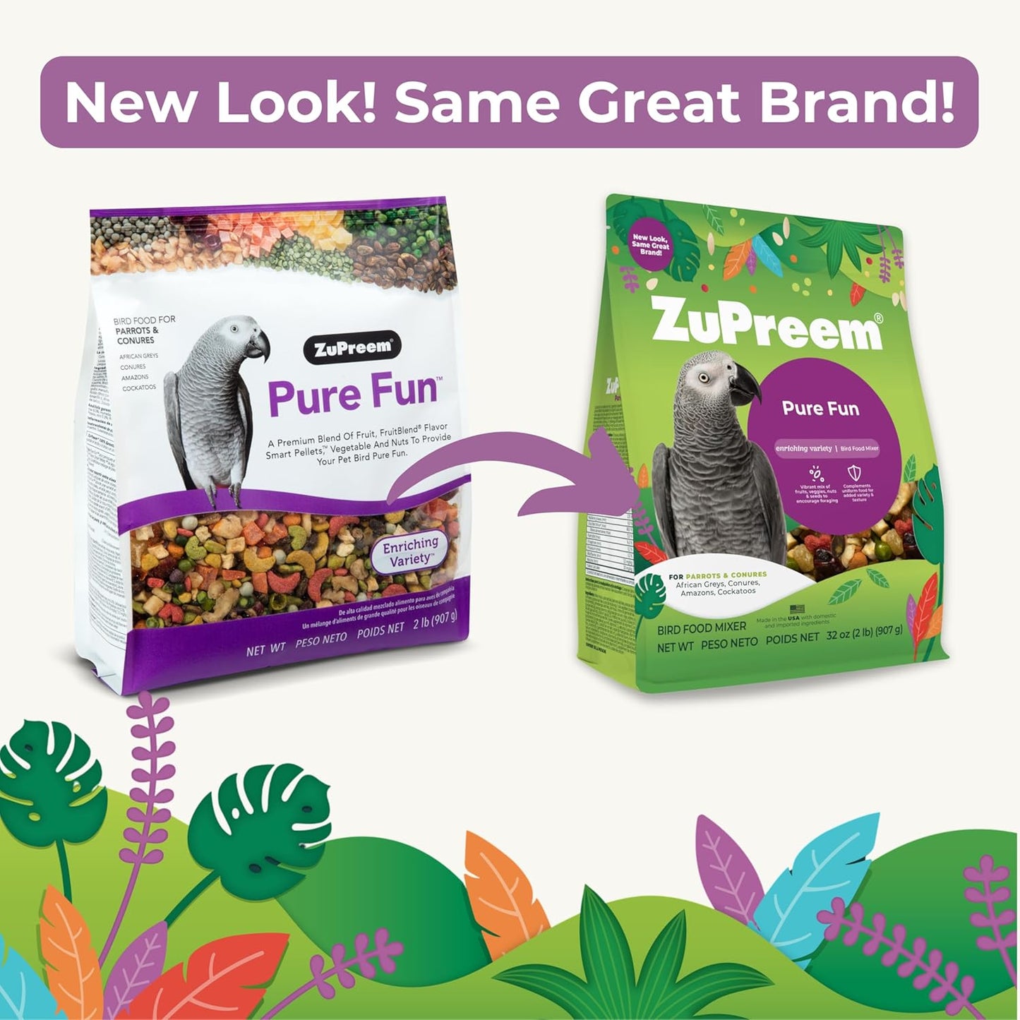 Pure Fun Parrots & Conures Bird Food 2 Pk 2 Lbs