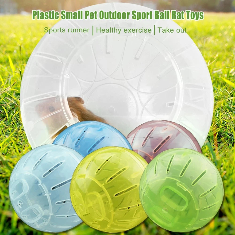 Mini Plastic Funny Hamster Running Toy Silent Rotatory Jogging Wheel Chinchilla Pet Gerbil Exercise Sport Ball for Small Animals