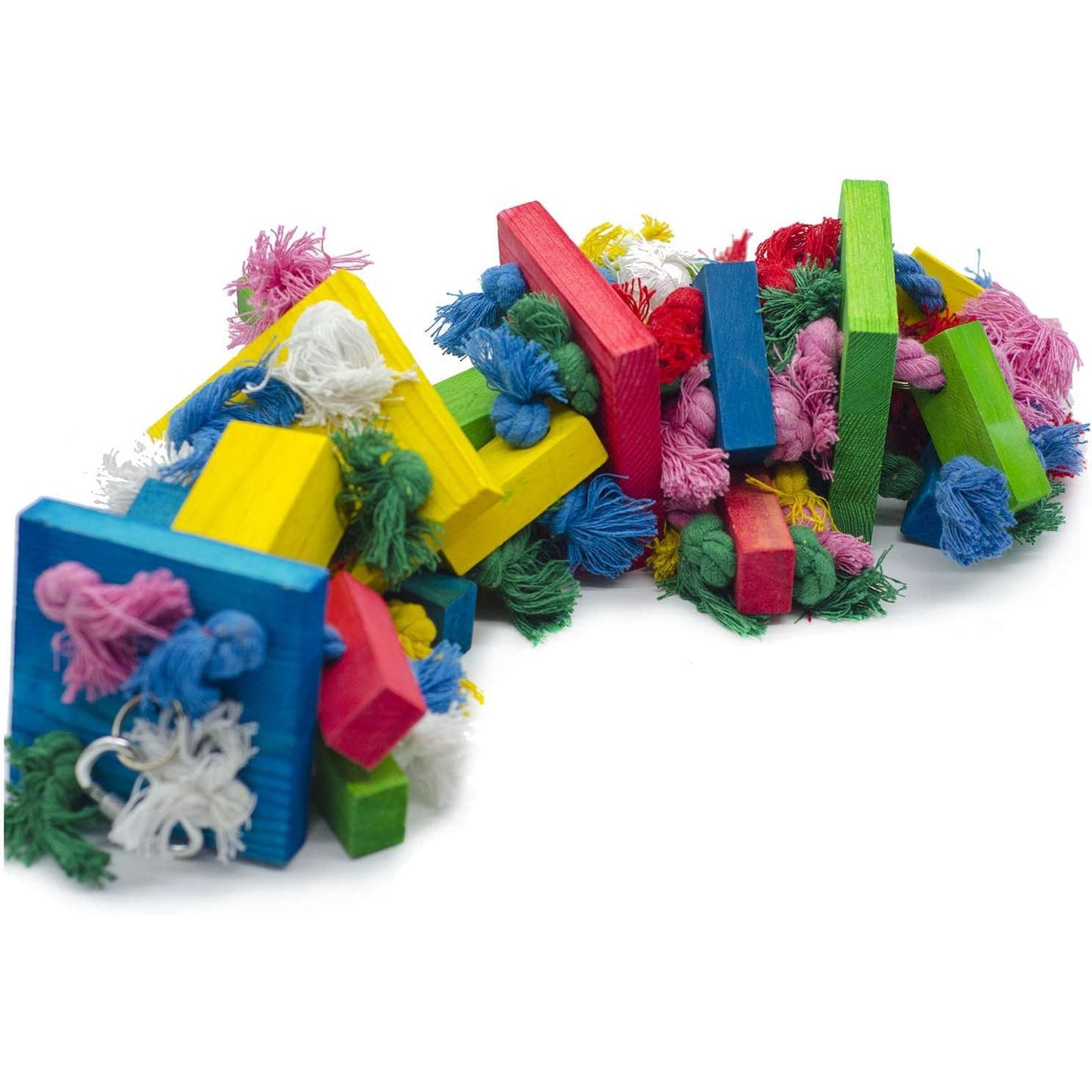 Bird Block Knots Tearing Toy -19.7 Inch Multicolored Natural Wooden Parrot Chewing Toy Suggested for Macaws Cokatoos,African Grey and a Variety of Amazon Parrots.(Large Size)